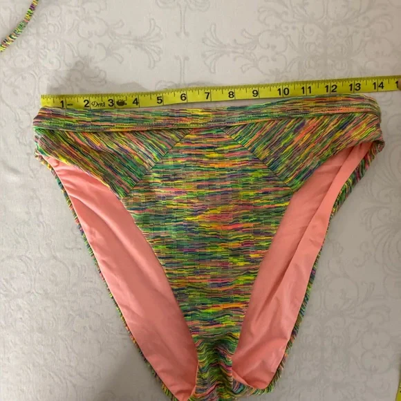 Isabella Rose Prismatic Triangle Bikini Top & Maui High Waist Swim Bottom Medium - Picture 13 of 13